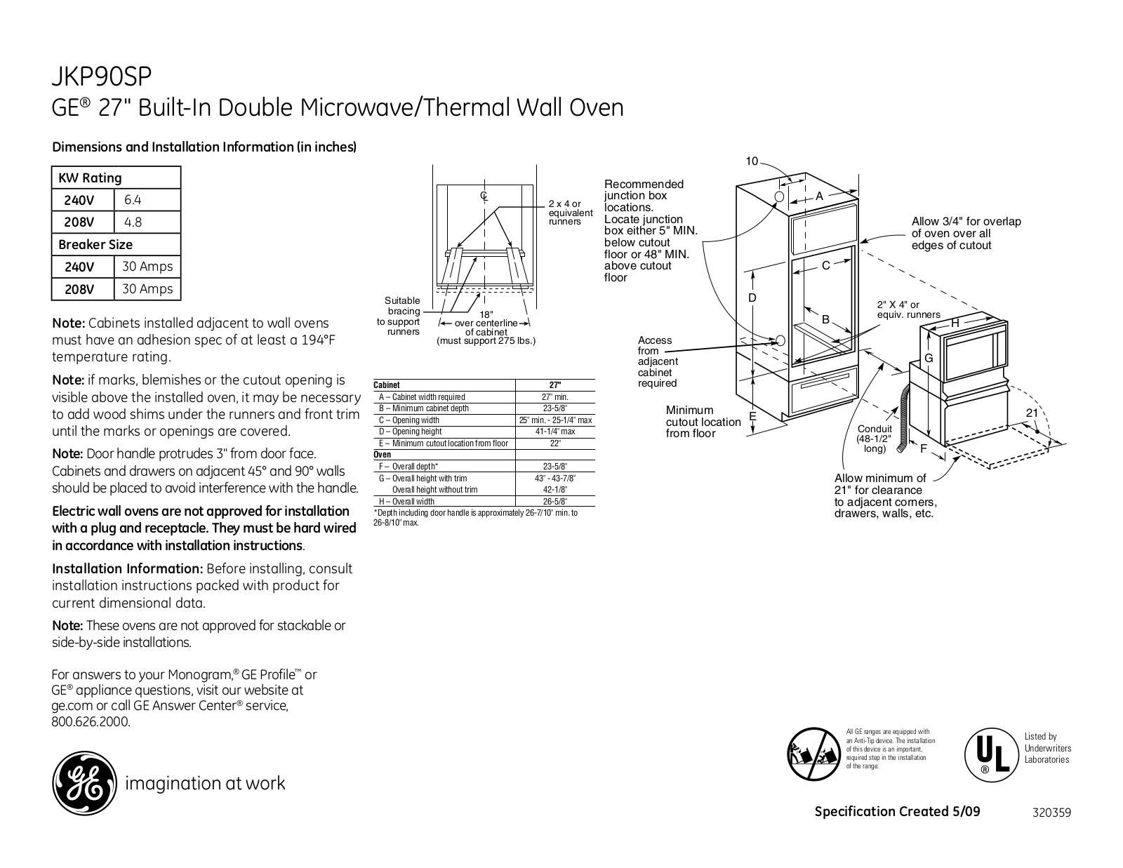 GE JKP90SPSS, JKP90SP User Manual