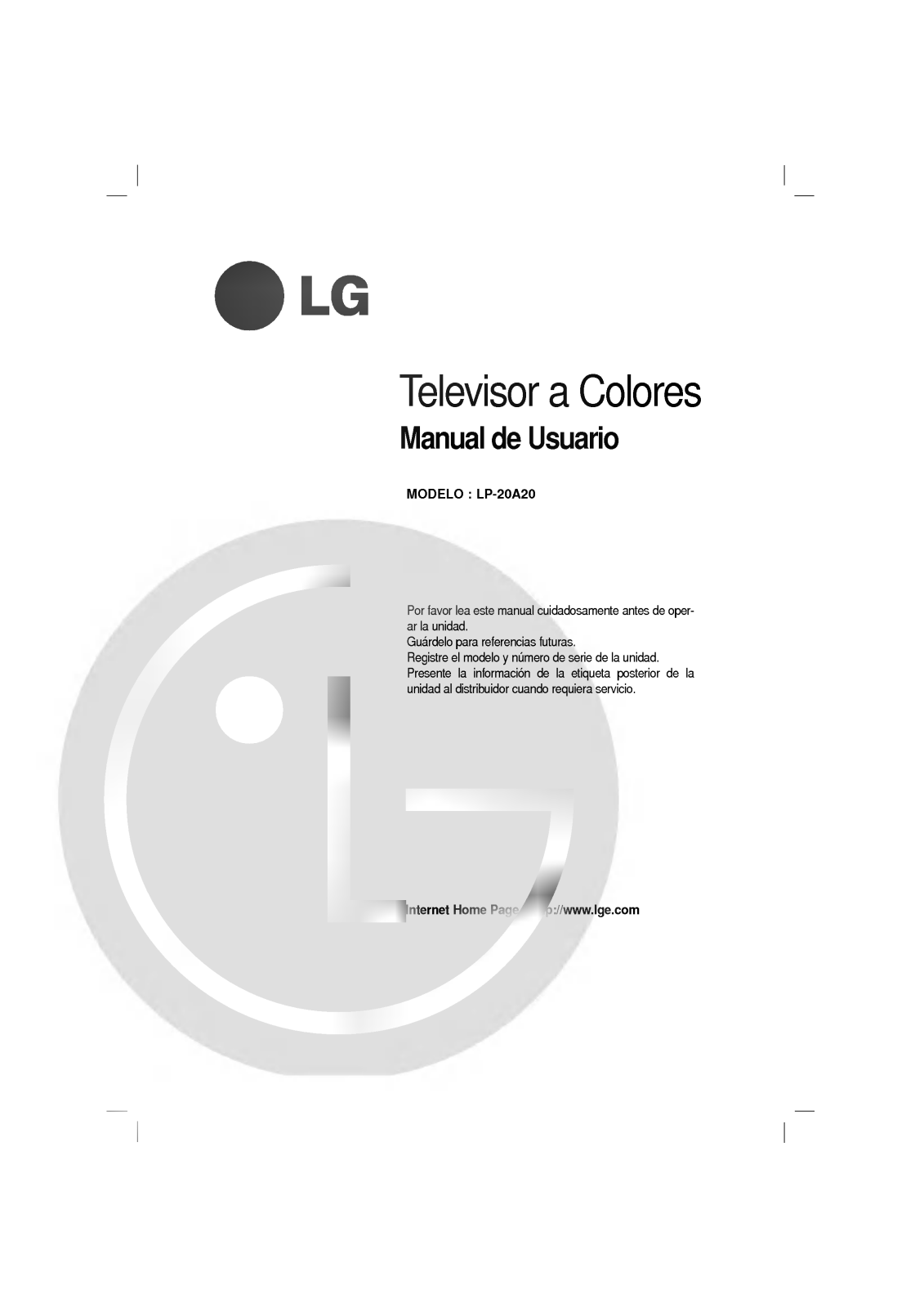 LG LP-20A20 Owner's Manual