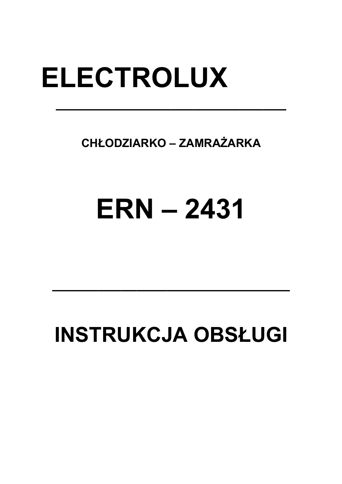 Electrolux ERN2431 User Manual