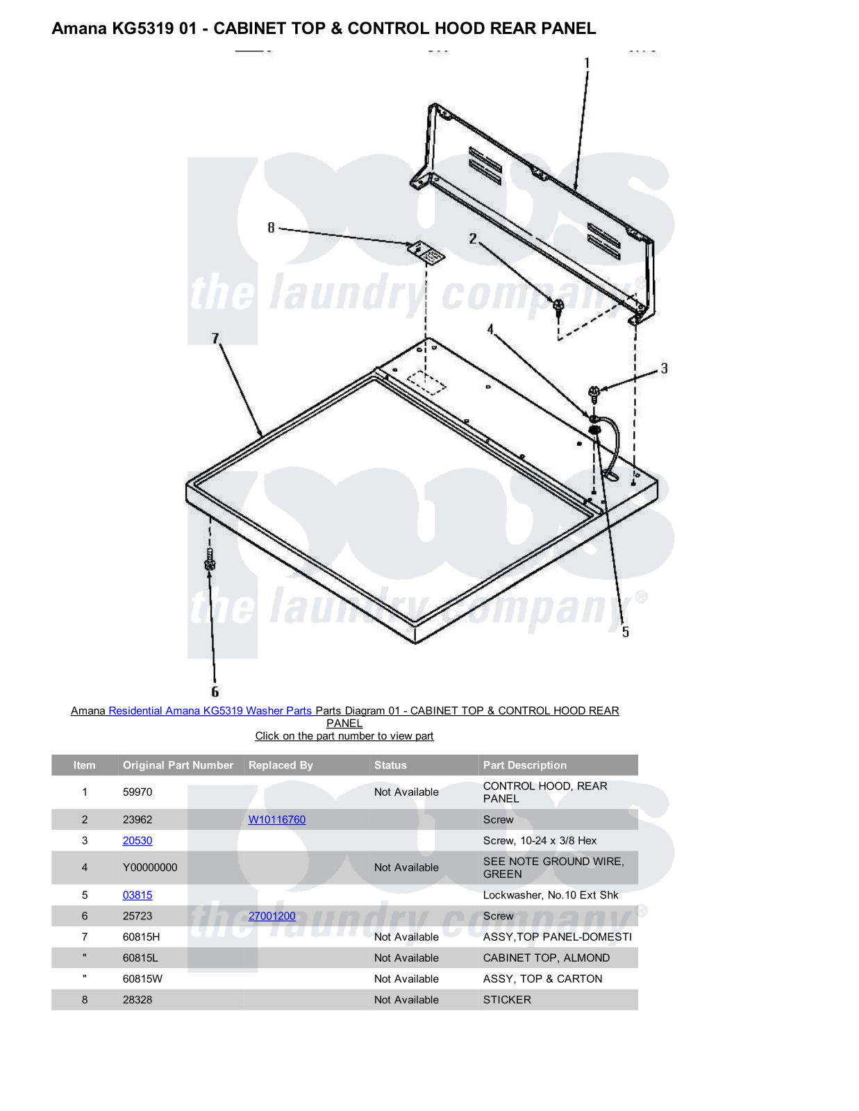 Amana KG5319 Parts Diagram