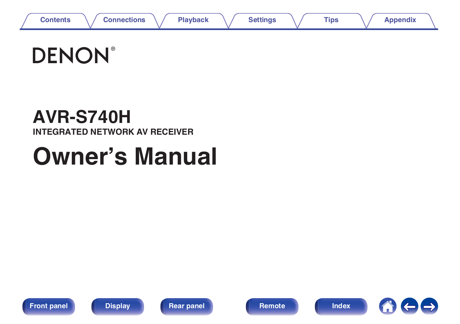 Denon AVR-S740H Owner's Manual