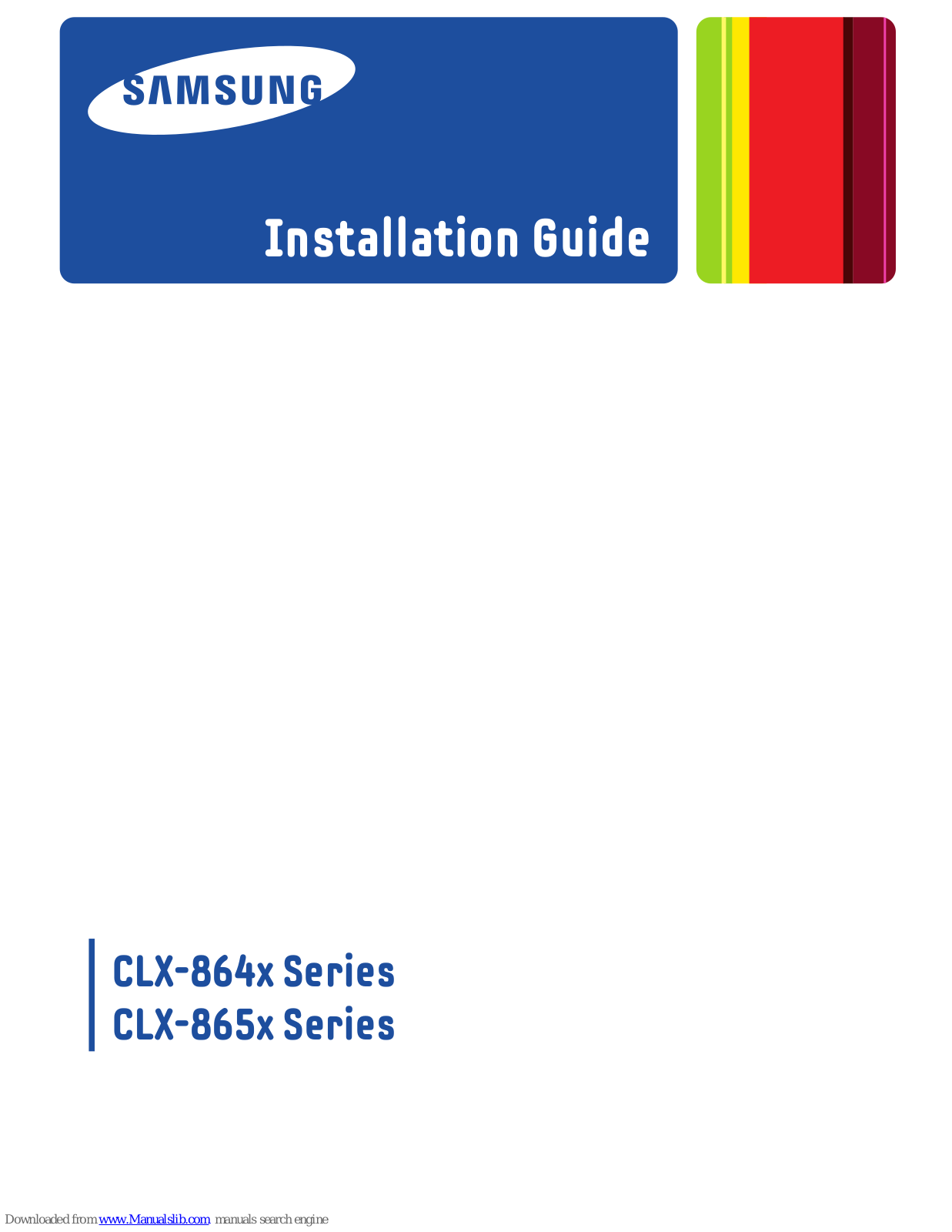 Samsung CLX-8640ND, CLX-8650ND, CLX-864 Series, CLX-865 Series Installation Manual