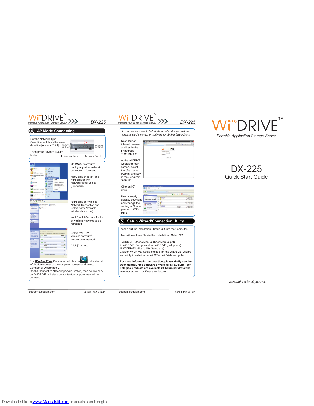 WiDrive DX-225 Quick Start Manual