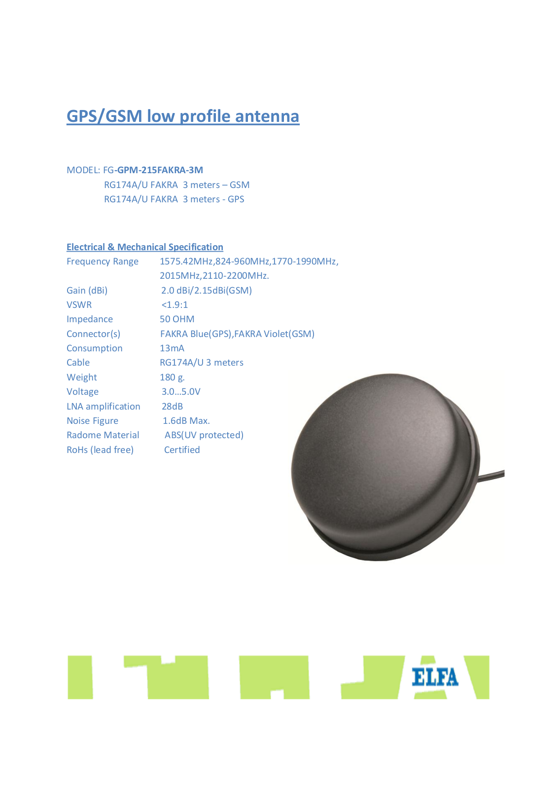 ELFA FG-GPM-215FAKRA-3M User guide - ManualMachine.com