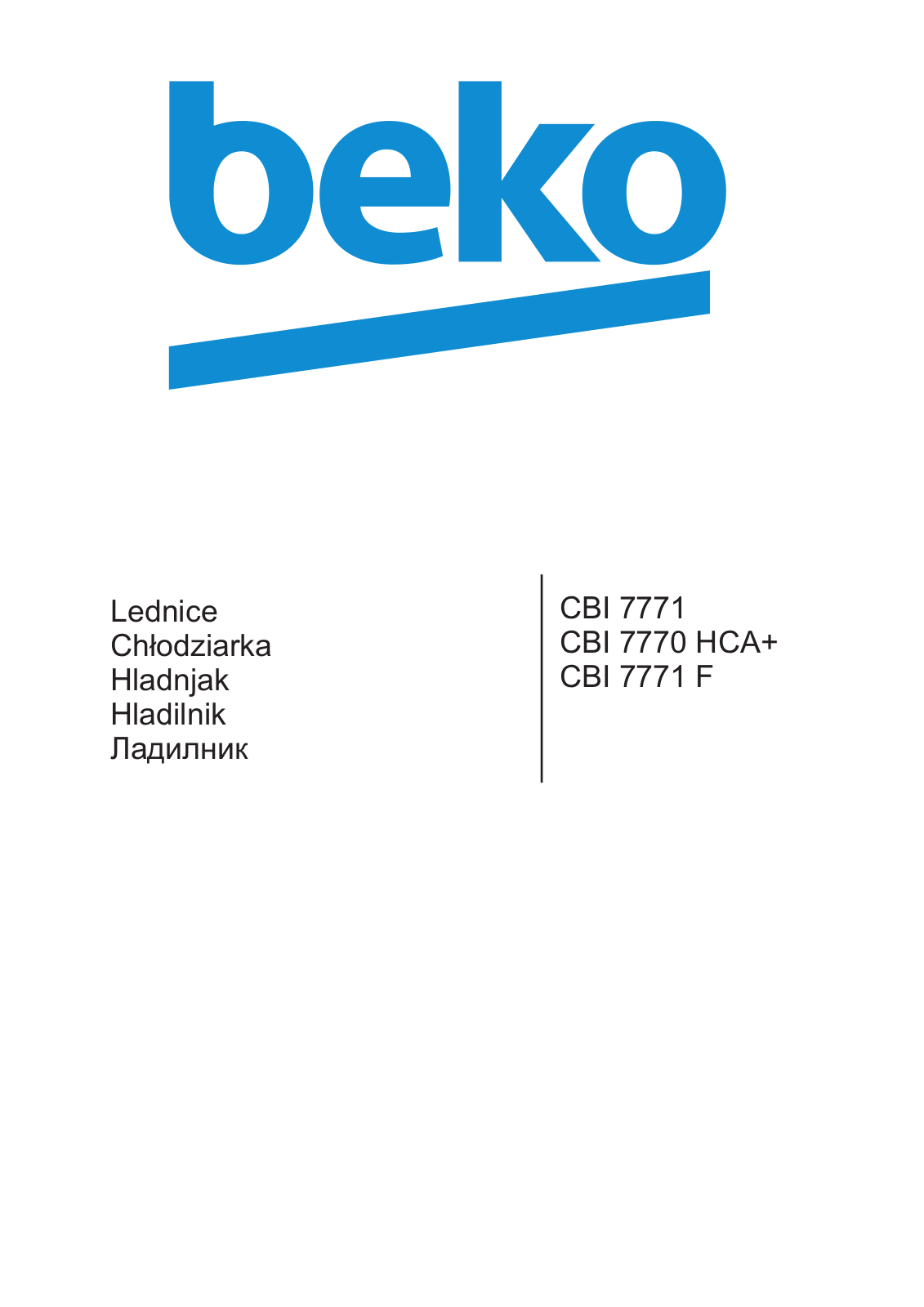 Beko CBI 7771, CBI 7770 HCA+, CBI 7771 F User manual