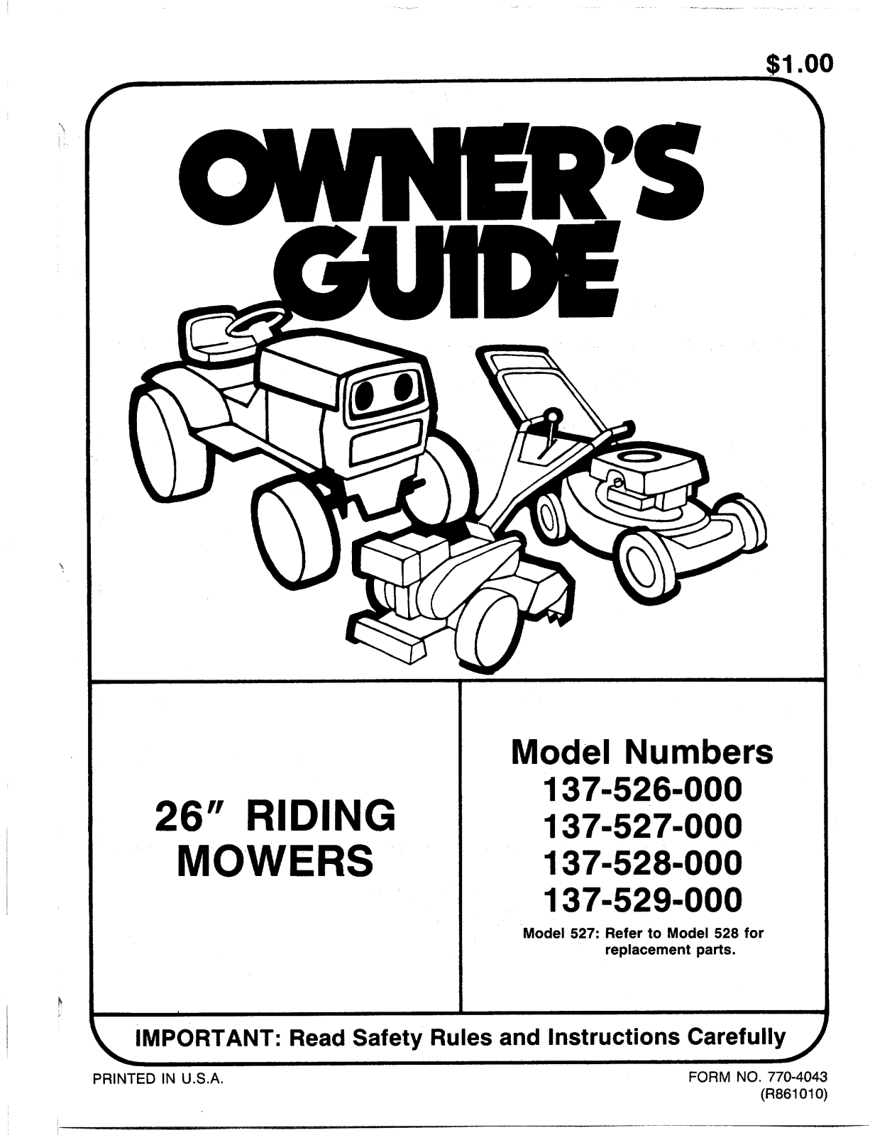 MTD 137-526-000, 137-529-000, 137-527-000, 137-528-000 User Manual