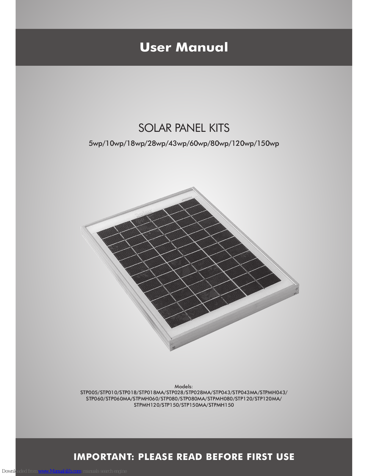 Solar Technology STP028, STP028MA, STP043, STP043MA, STPMH043 User Manual