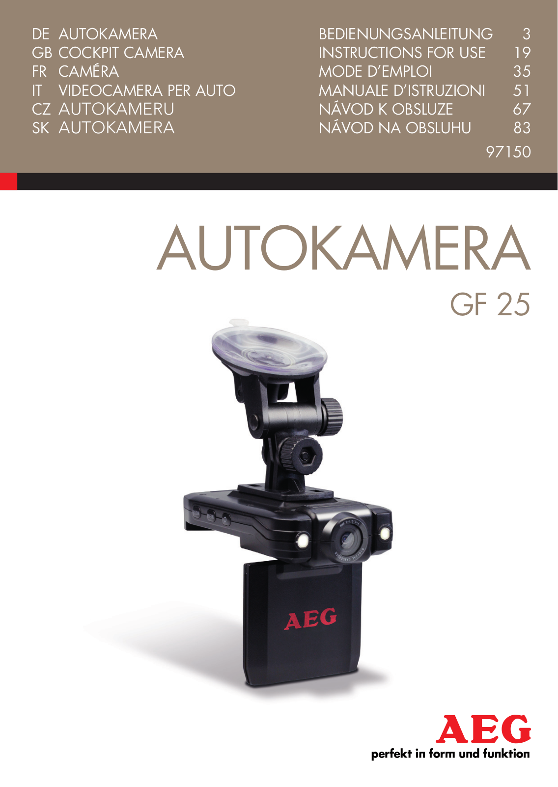 AEG GF 25 User Manual