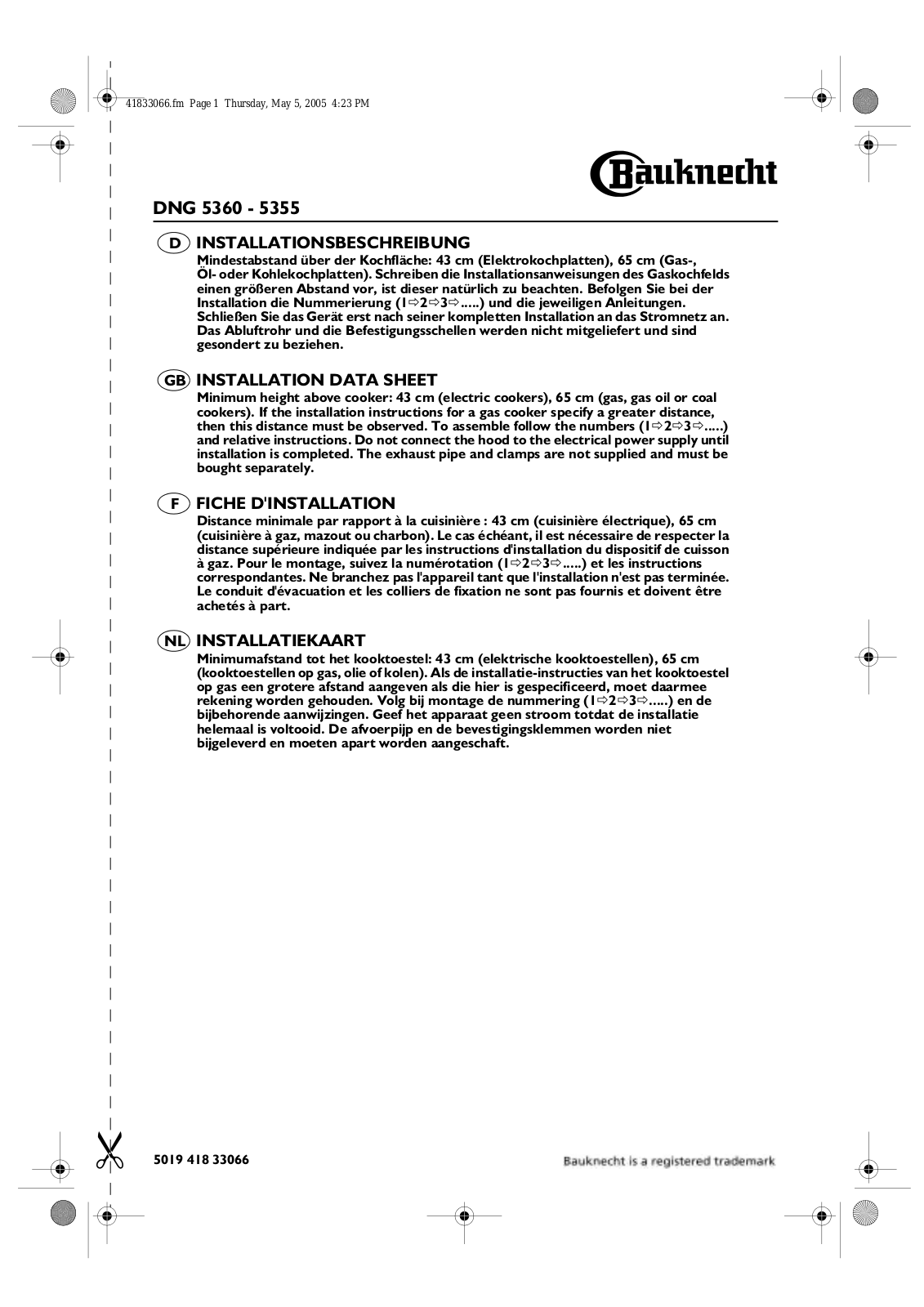 Whirlpool DNG 5355 IX-1, DNG 5390 IN, DNG 5360 IX-1 BK INSTRUCTION FOR USE