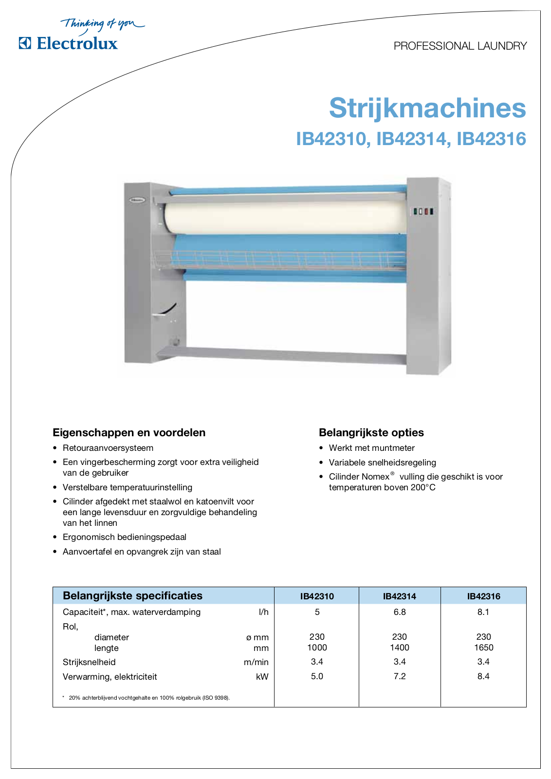 Electrolux IB42310, IB42316, IB42314 DATASHEET