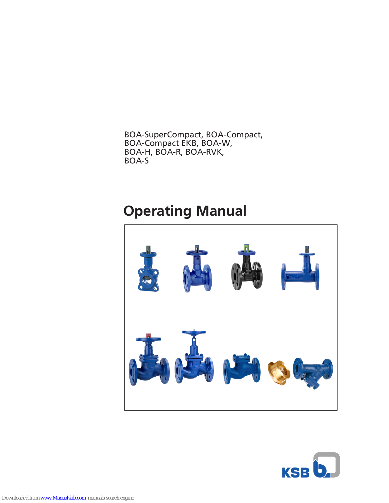 KSB BOA-SuperCompact, BOA-W, BOA-H, BOA-R, BOA-RVK Operating Manual