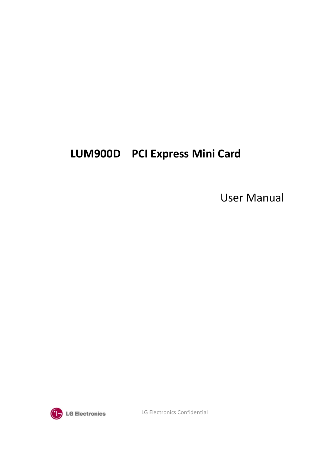 LG Electronics USA LUM900D User Manual