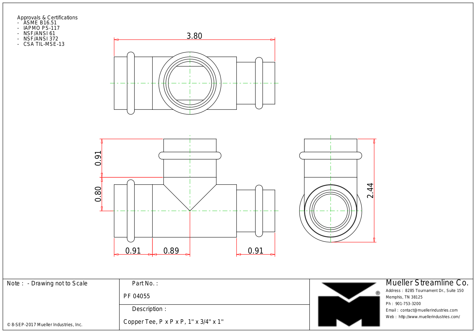 Mueller Streamline PF 04055 Cad Drawing - ManualMachine.com