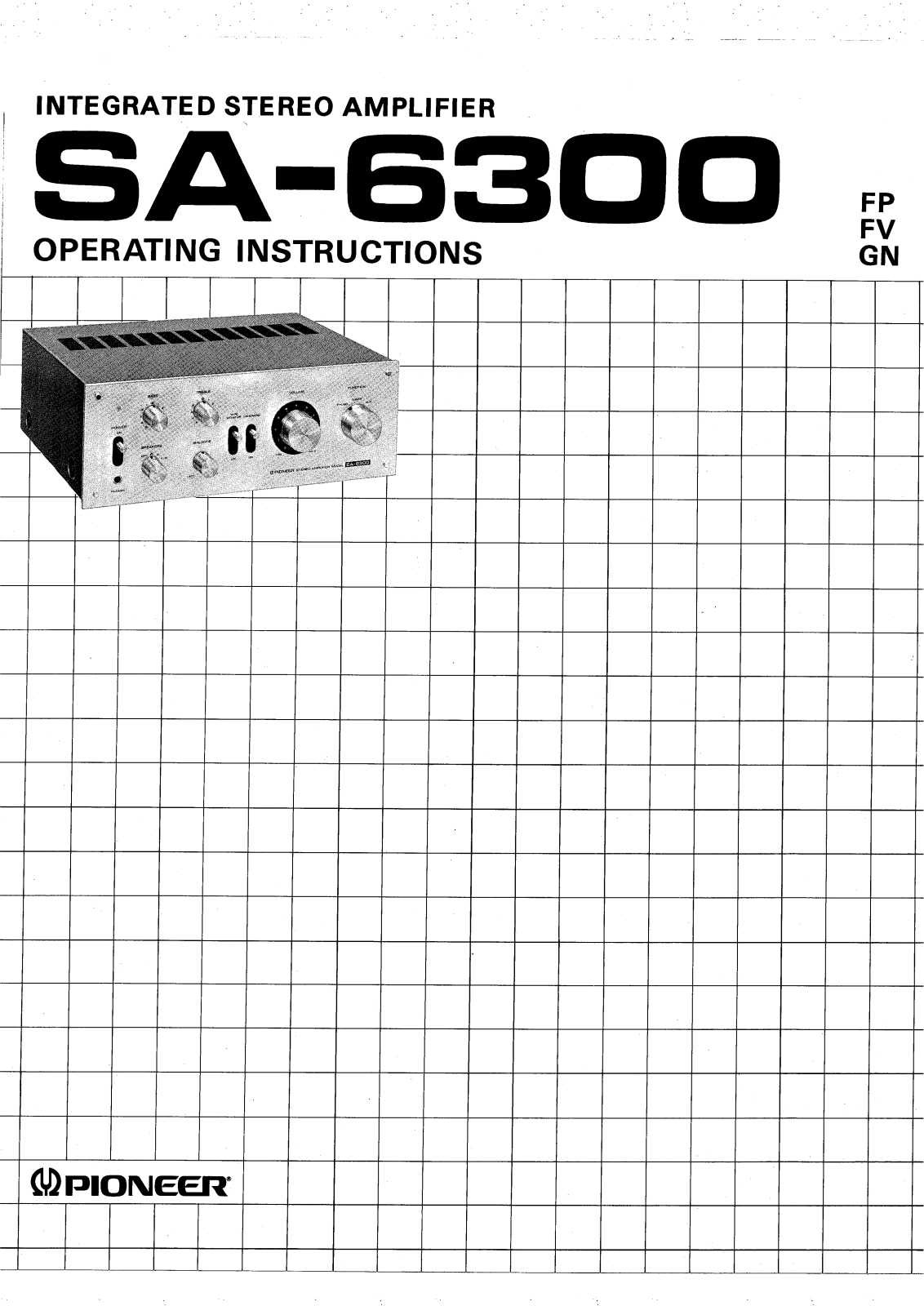 Pioneer SA-6300 Owners manual