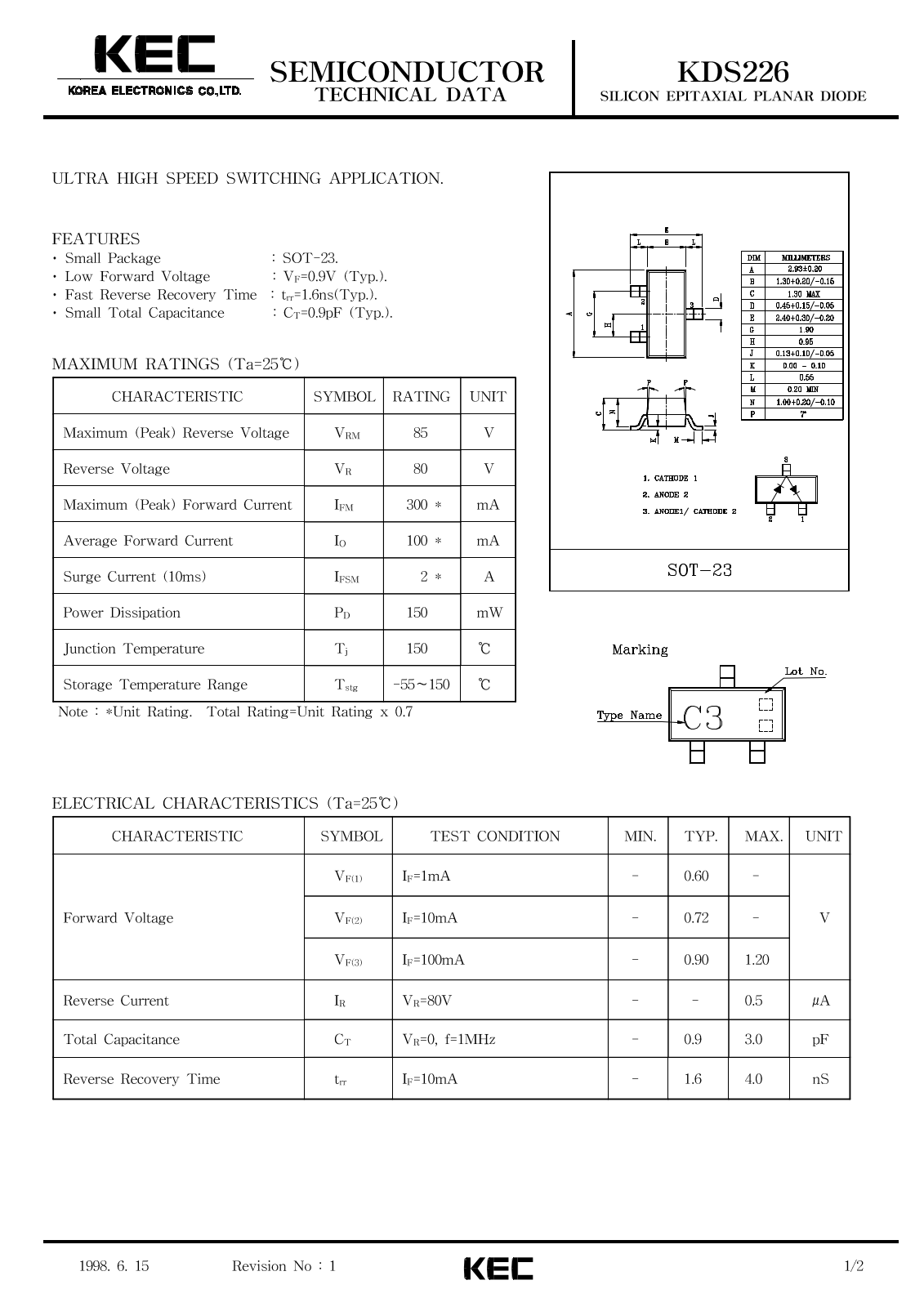 KEC KDS226 Datasheet