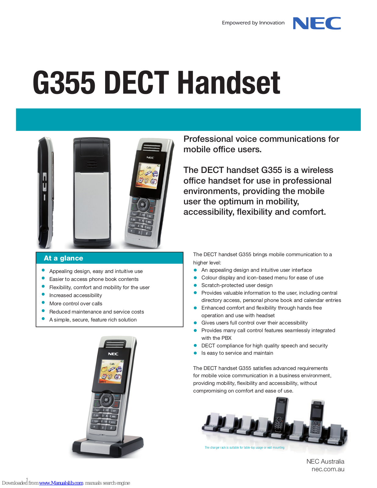 NEC G355 DECT Specifications