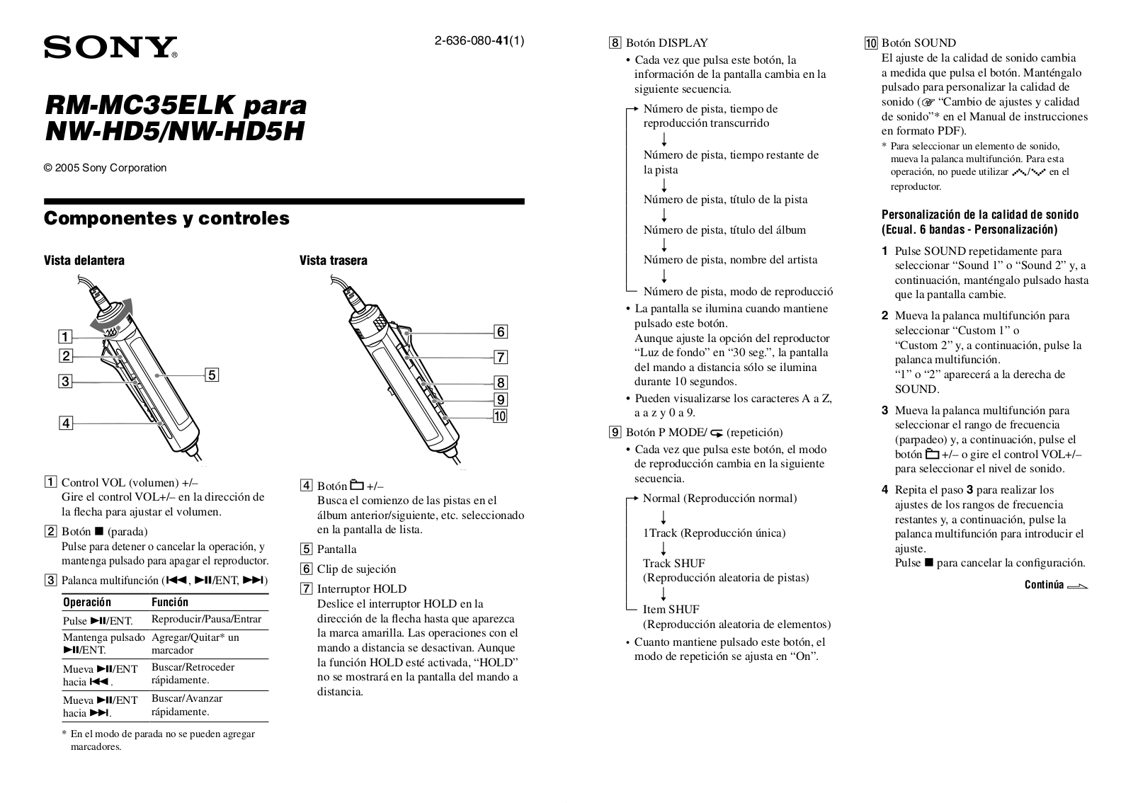 Sony NW-HD5 User Manual