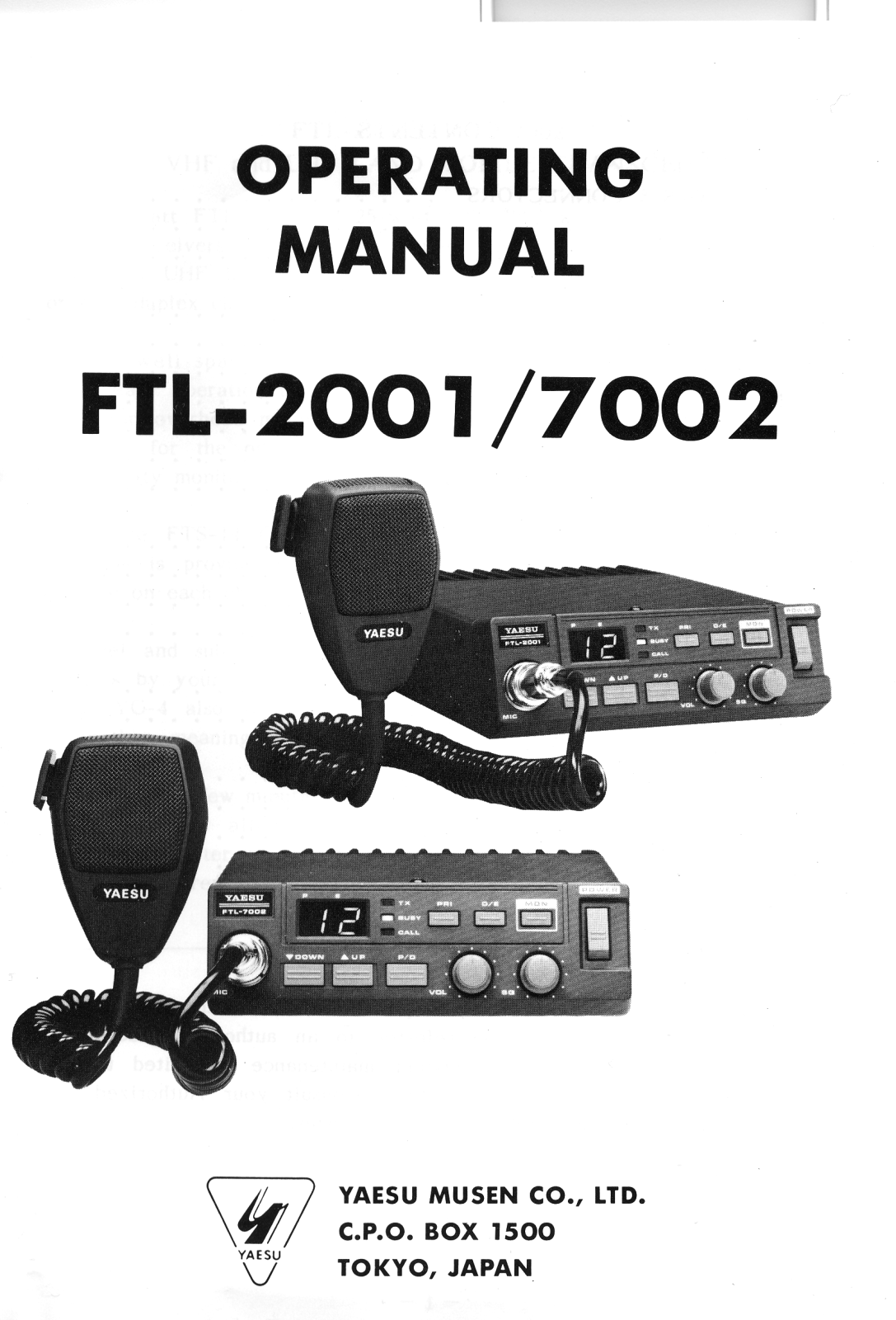 Yaesu FTL-2001, FTL-7002 Owners manual