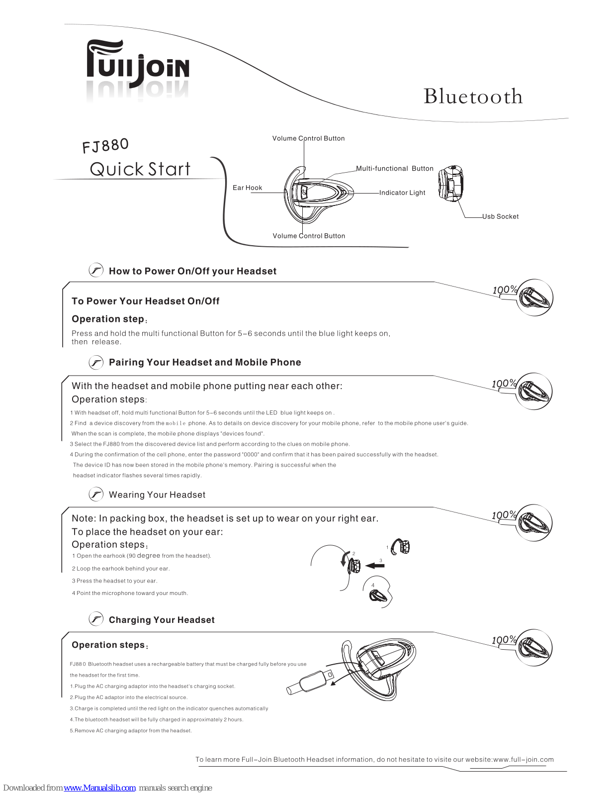 Fulljoin FJ880 Quick Start Manual - ManualMachine.com