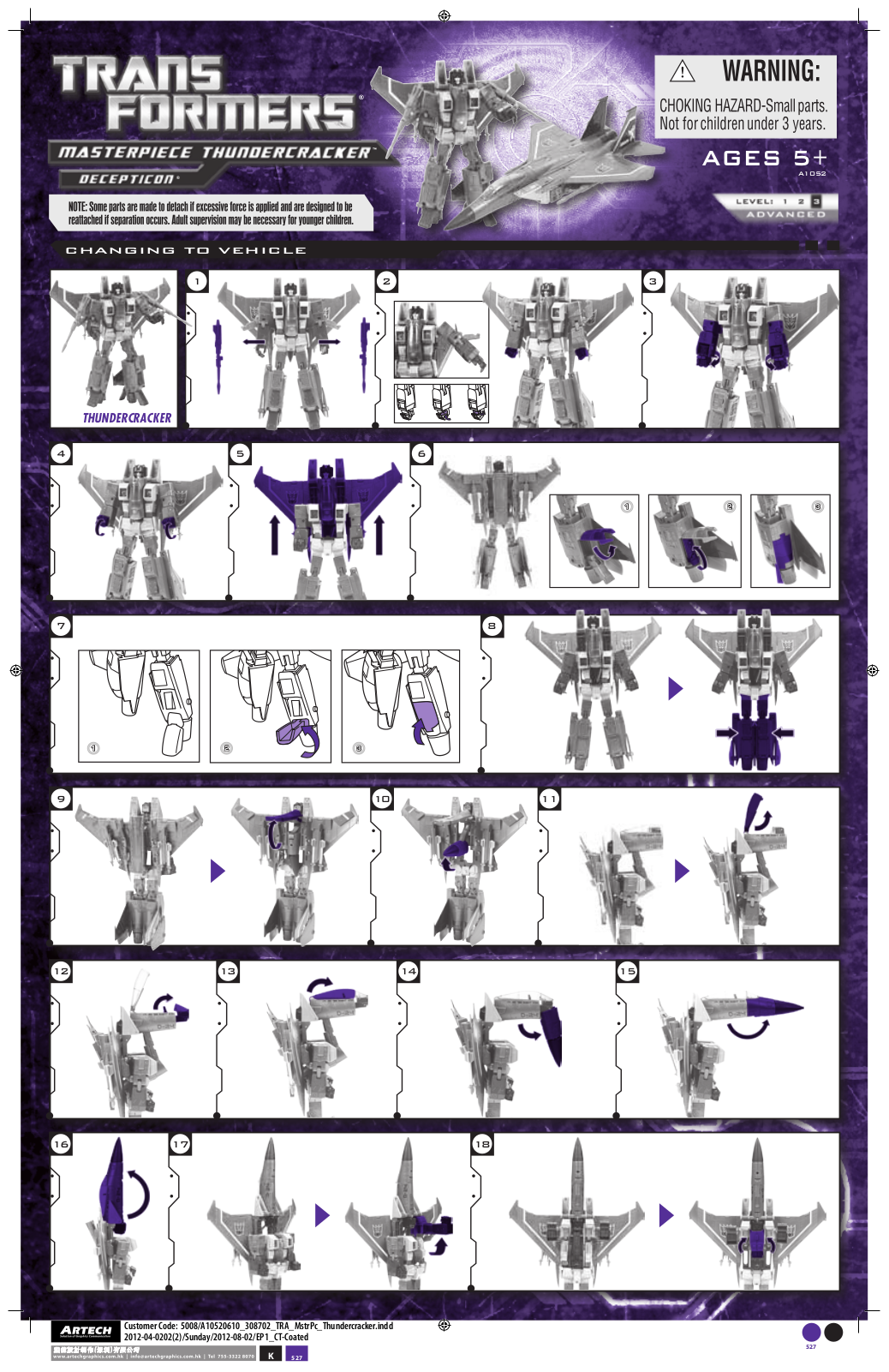 HASBRO Transformers Masterpiece Thundercracker User Manual