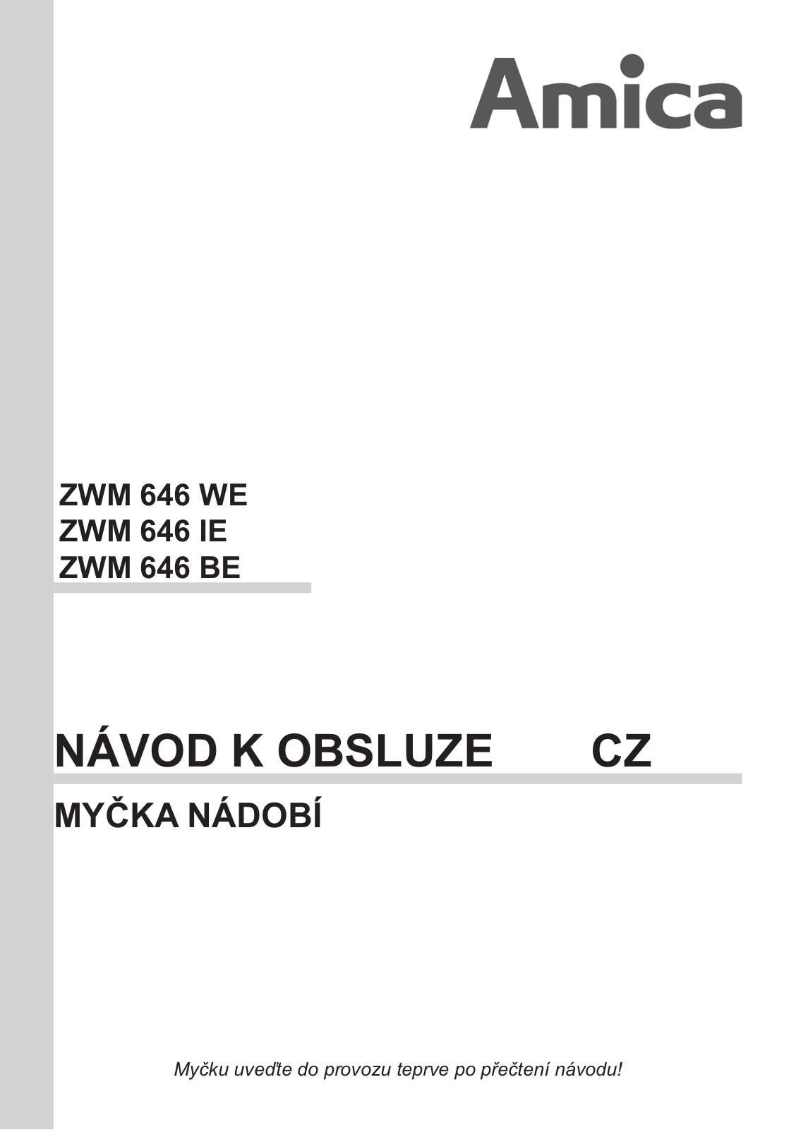 Amica ZWM 646 IE User Manual