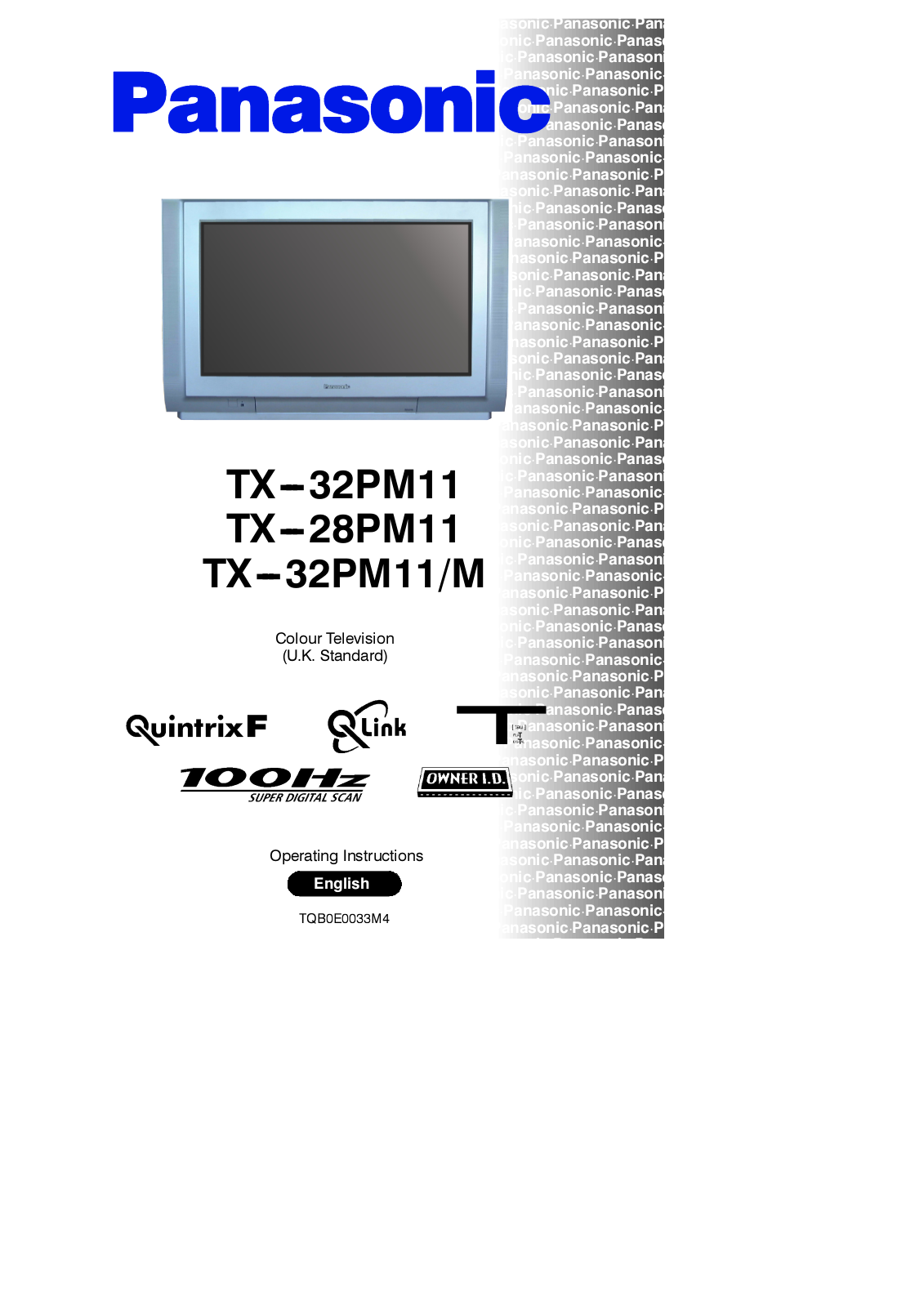 Panasonic TX-28PM11, TX-32PM11M, TX-32PM11 User Manual