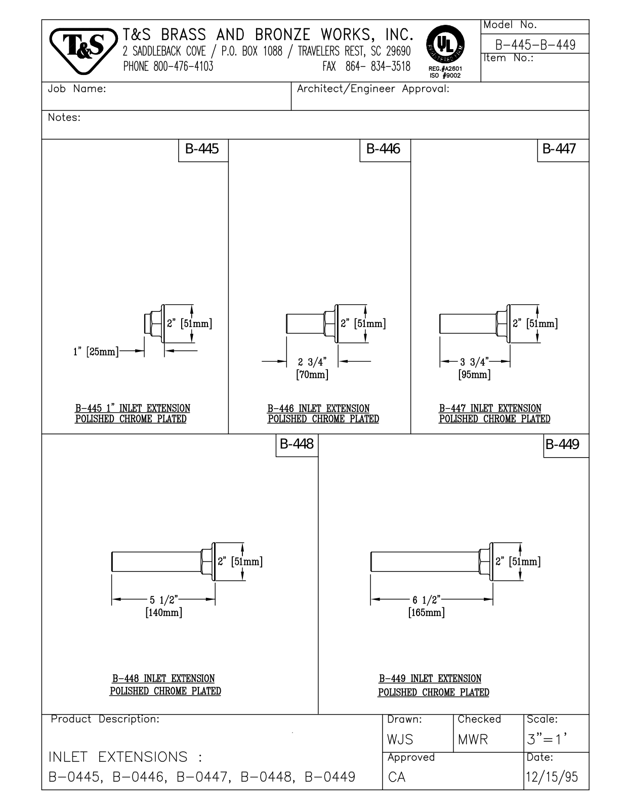 T&S Brass Manuals B-445 User Manual