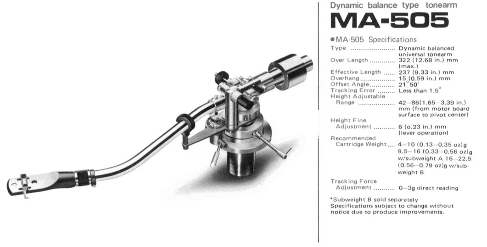 Micro Seiki MA-505 Brochure