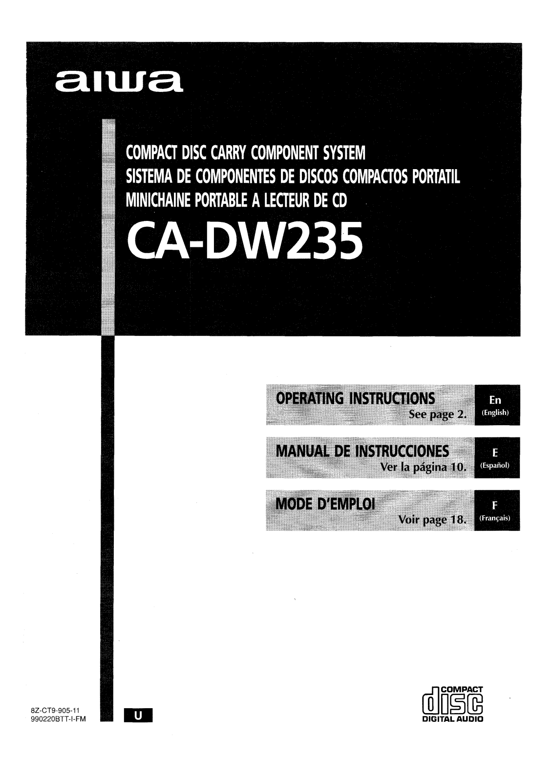 Aiwa CA-DW235 Owners Manual