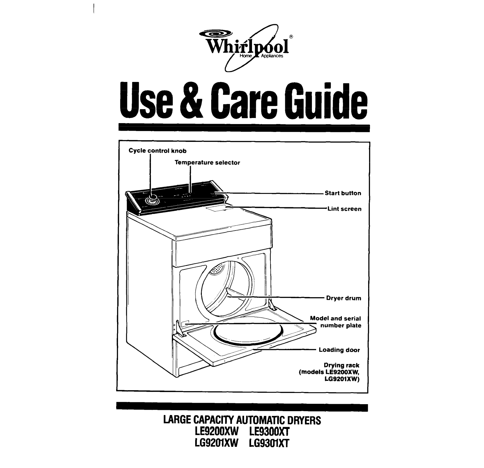 Whirlpool LE9200XW, LG93UIXT, LE9300XT, LG92UlXW User Manual - ManualMachine.com
