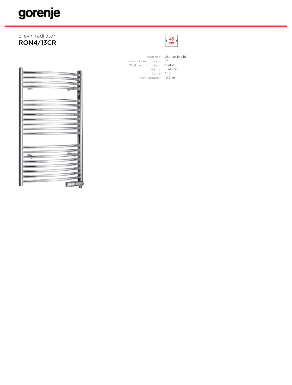 Gorenje RON4-13CR DATASHEET