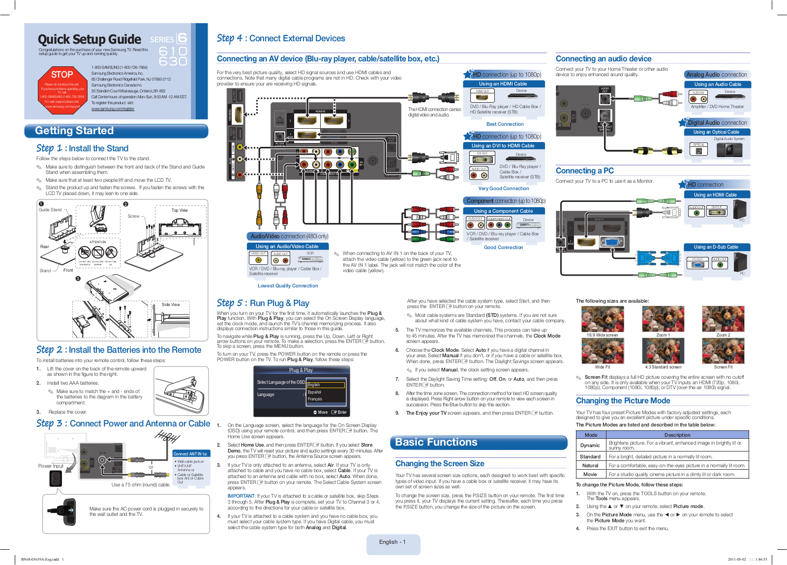 Samsung LN46D630, LN46D610M4F User Manual