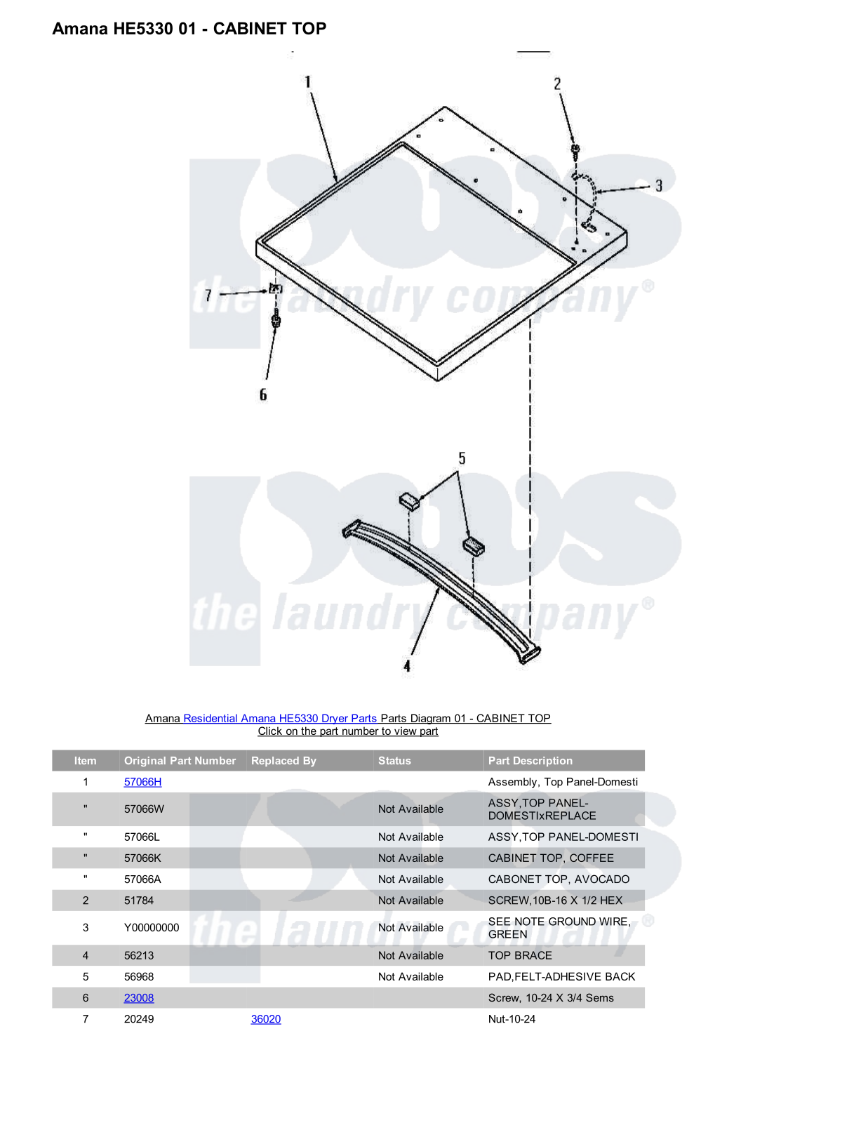 Amana HE5330 Parts Diagram