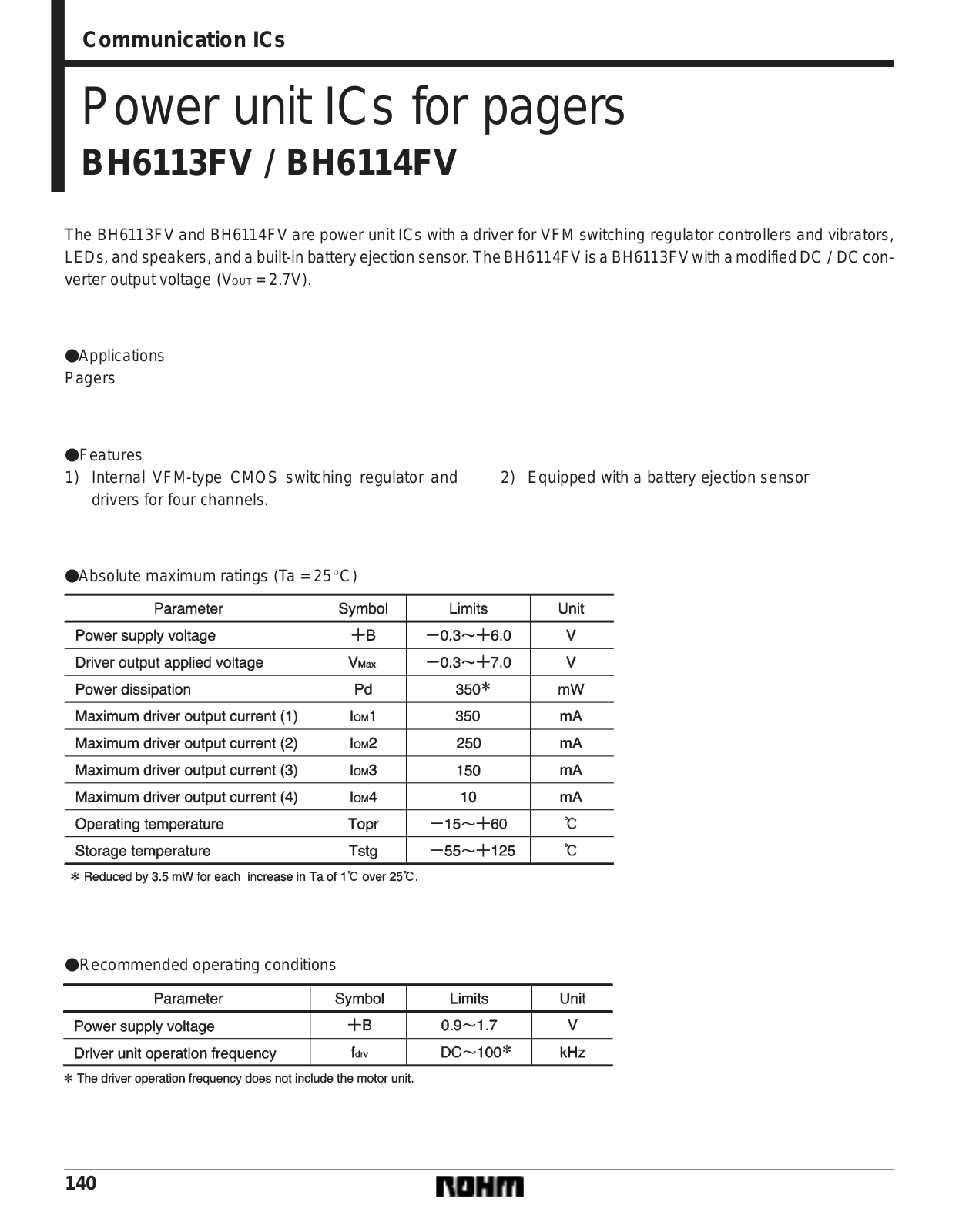 ROHM BH6114FV, BH6113FV Datasheet