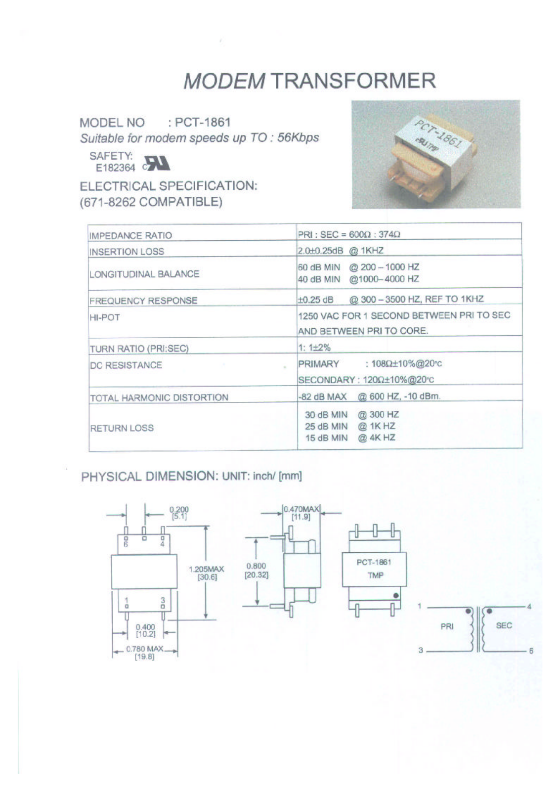 MICRO PCT-1861 Datasheet