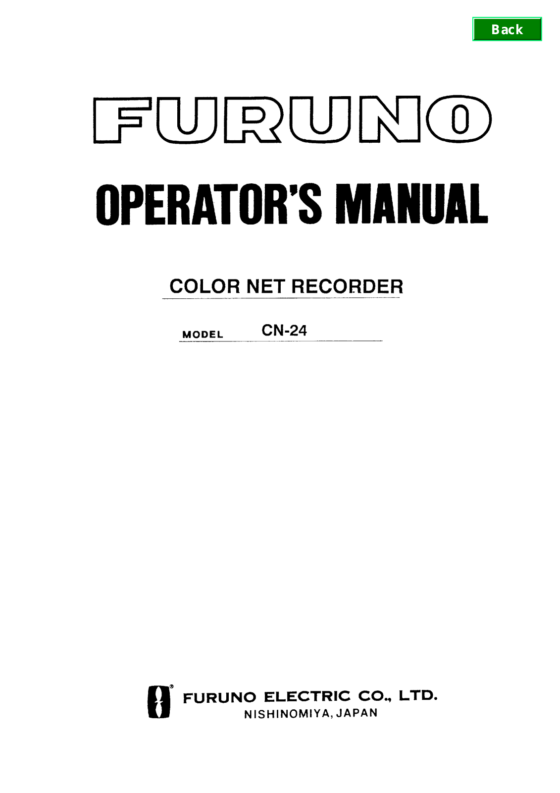 Furuno CN24 User Manual