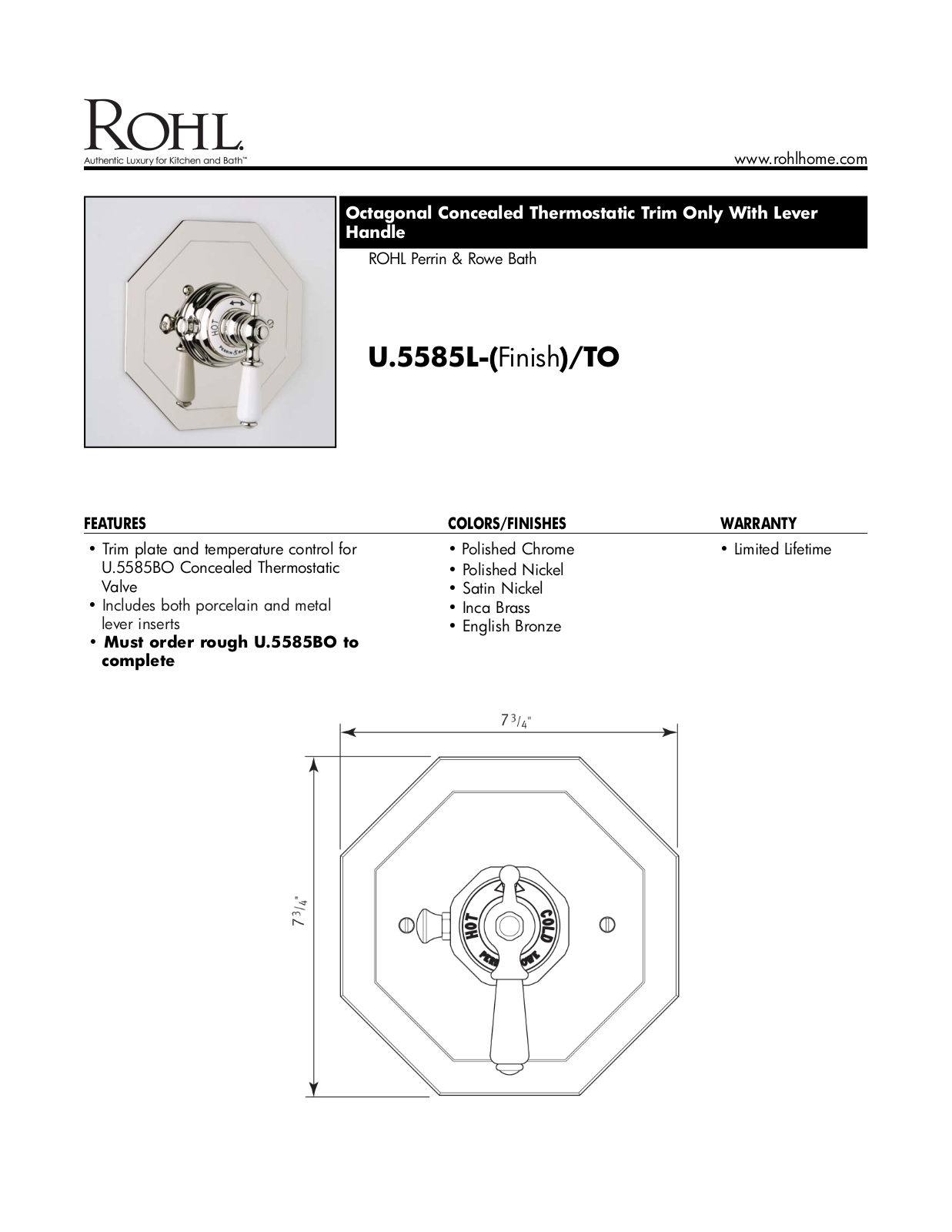 Perrin & Rowe XRH1803 Specifications - ManualMachine.com