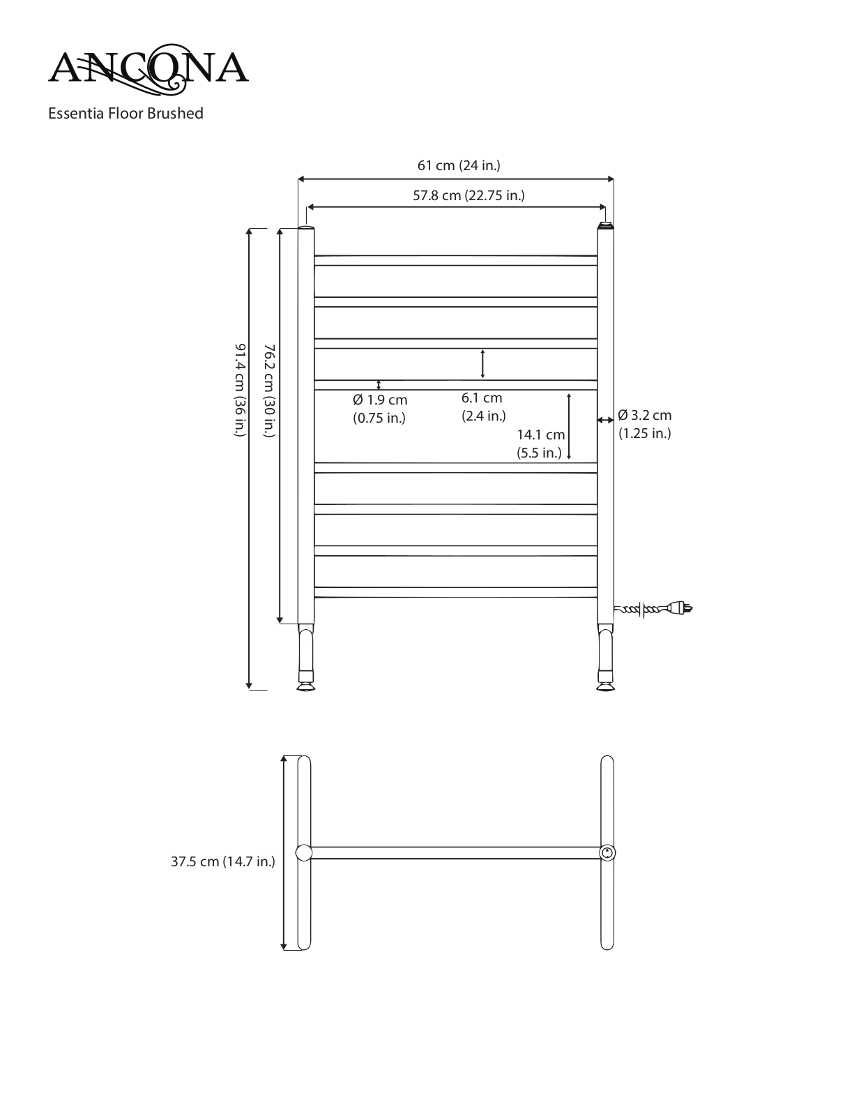 Ancona ACDA1272 Dimensions - ManualMachine.com