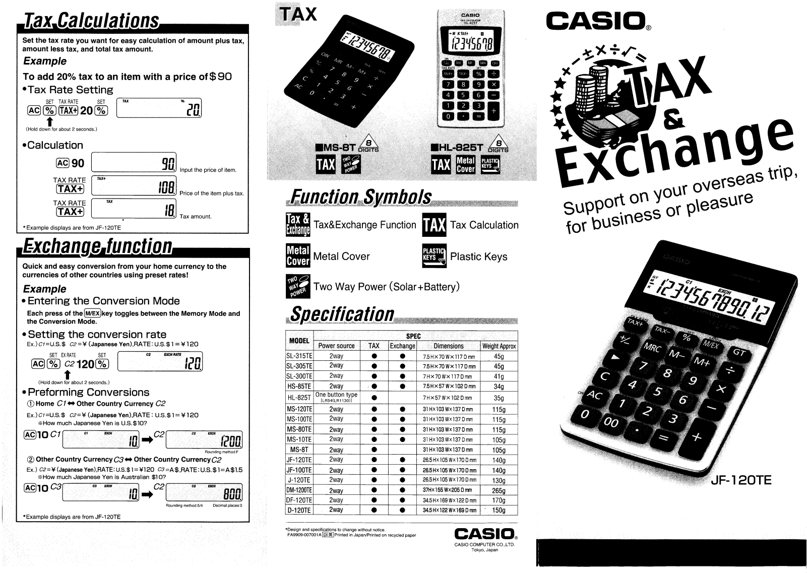 Casio TAX-EXCHANGE User Manual