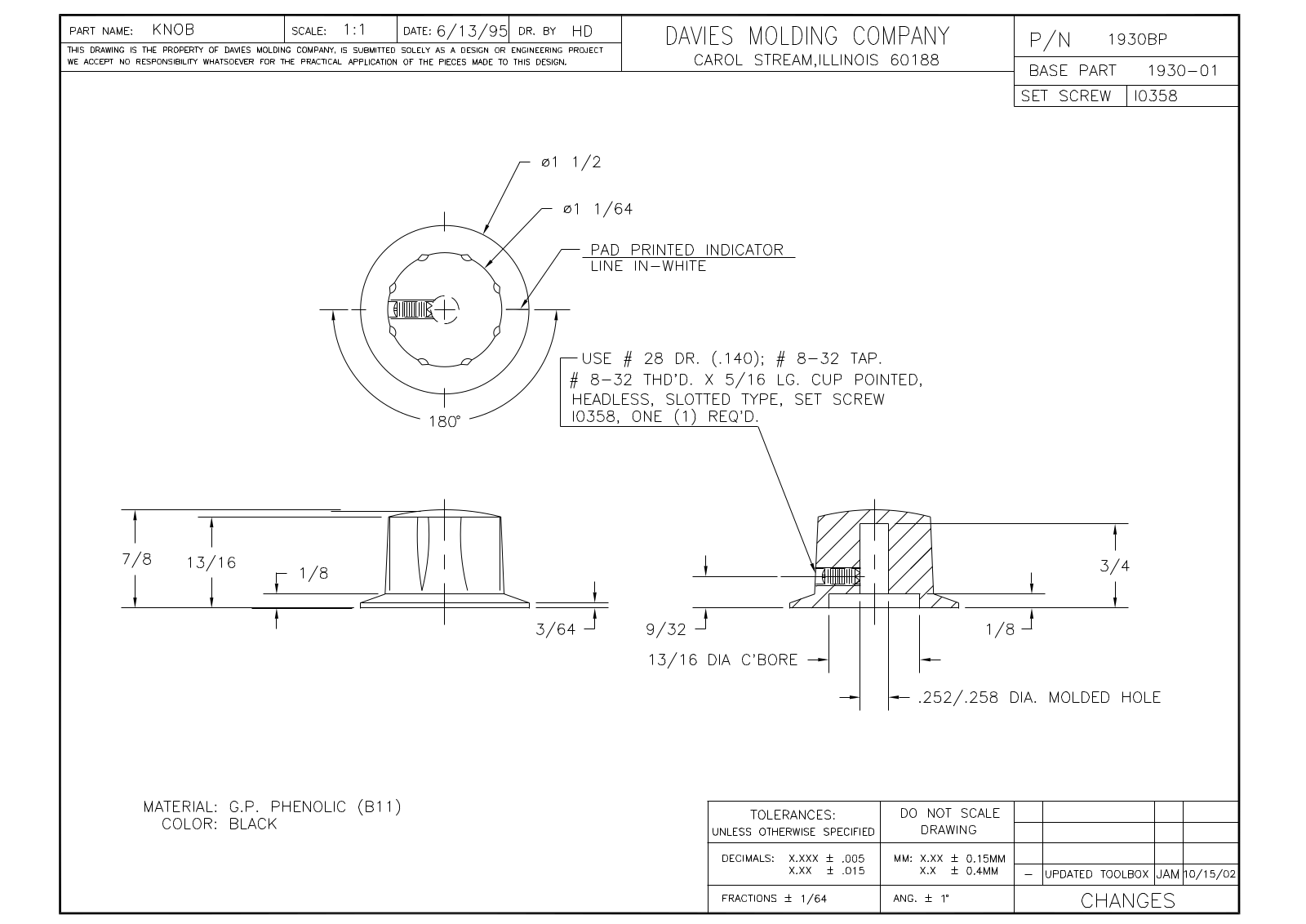 Davies Molding 1930BP Reference Drawing