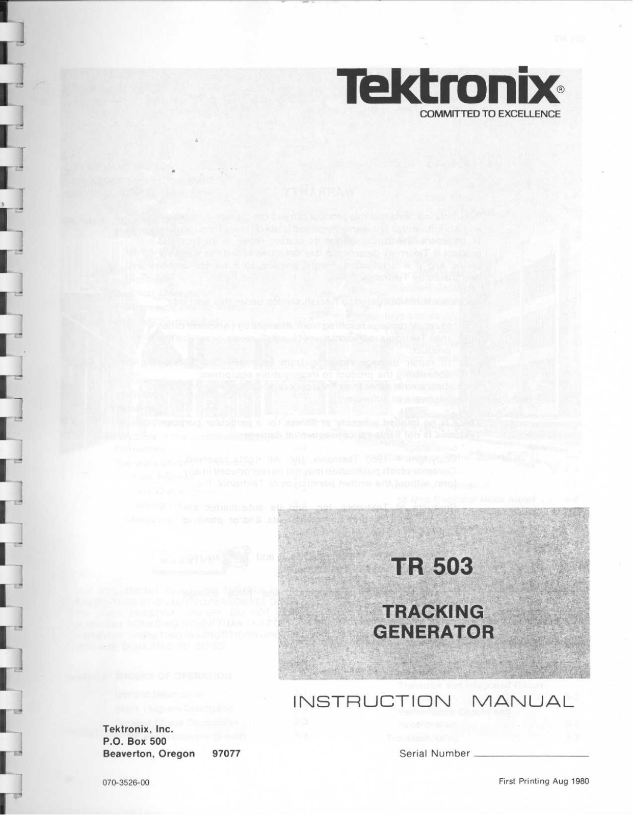 Tektronix TR 503 Service manual