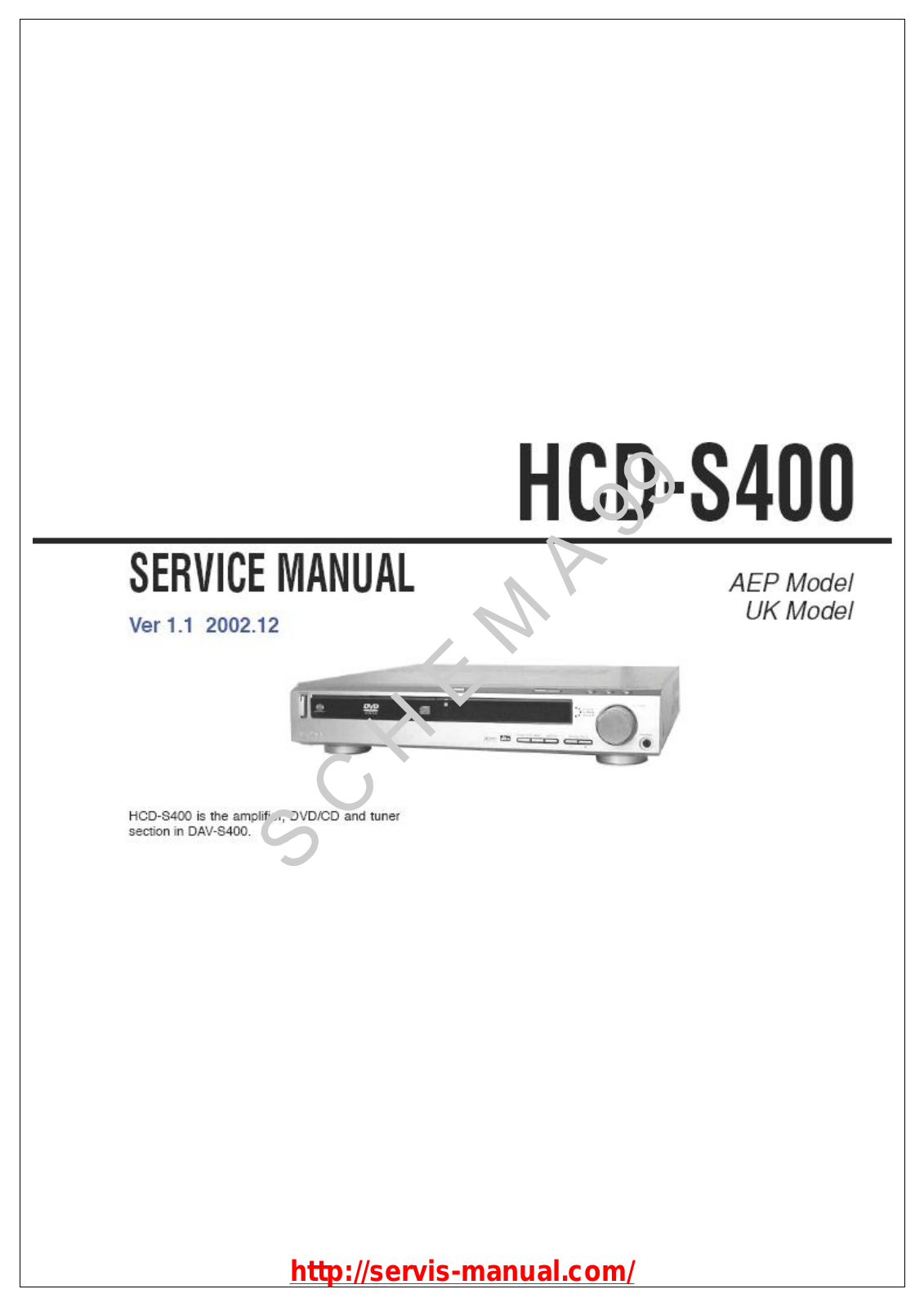 Sony HCD-S400 Service Manual