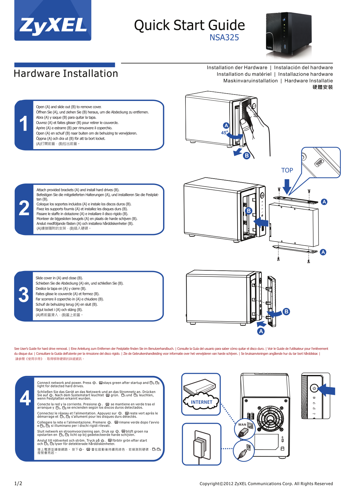 ZyXEL NSA325 Quick Start Manual