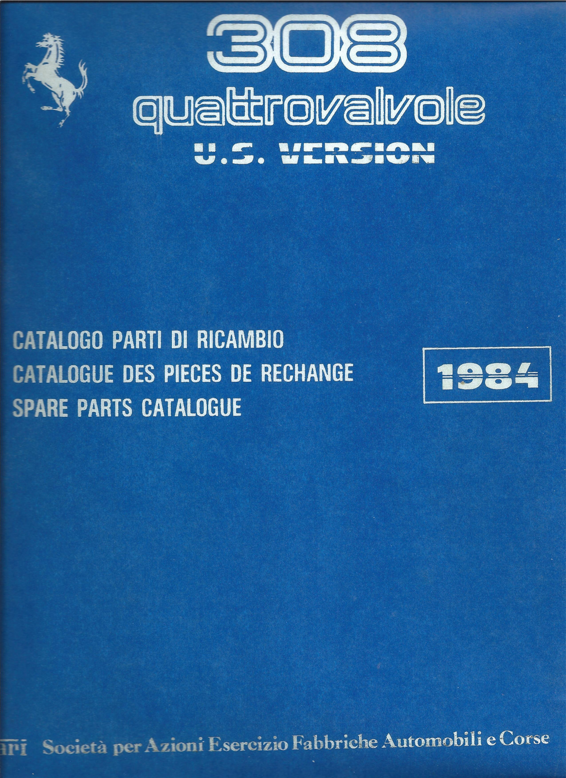 Ferrari 308 1984 User Manual