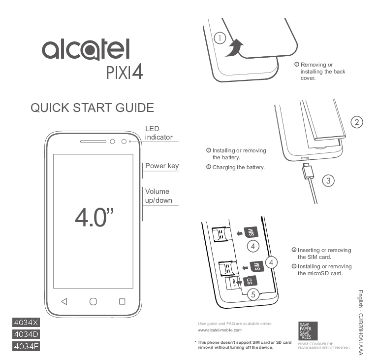 Alcatel Pixi 4 4034 D User Manual