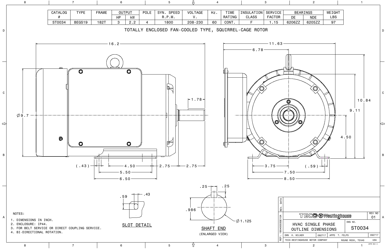Datasheet ST0034 Reference Drawing (Teco) - ManualMachine.com