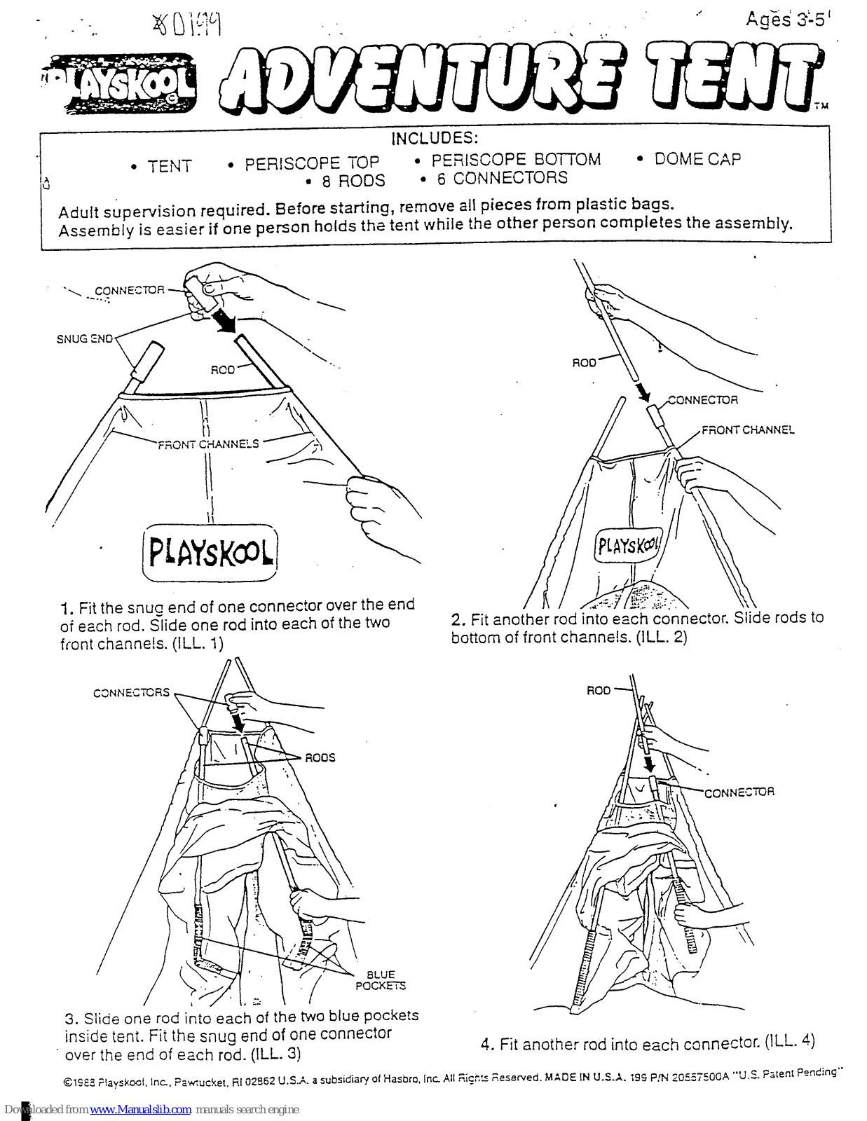 Playskool Adventure Tent Instructions Manual