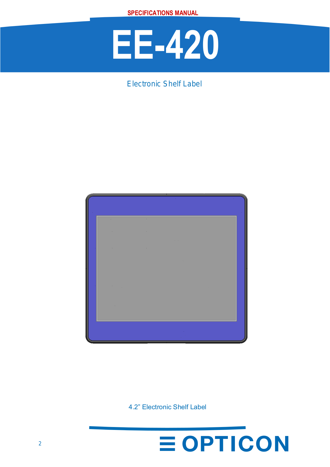 Opticon Sensors Europe EE420R User Manual