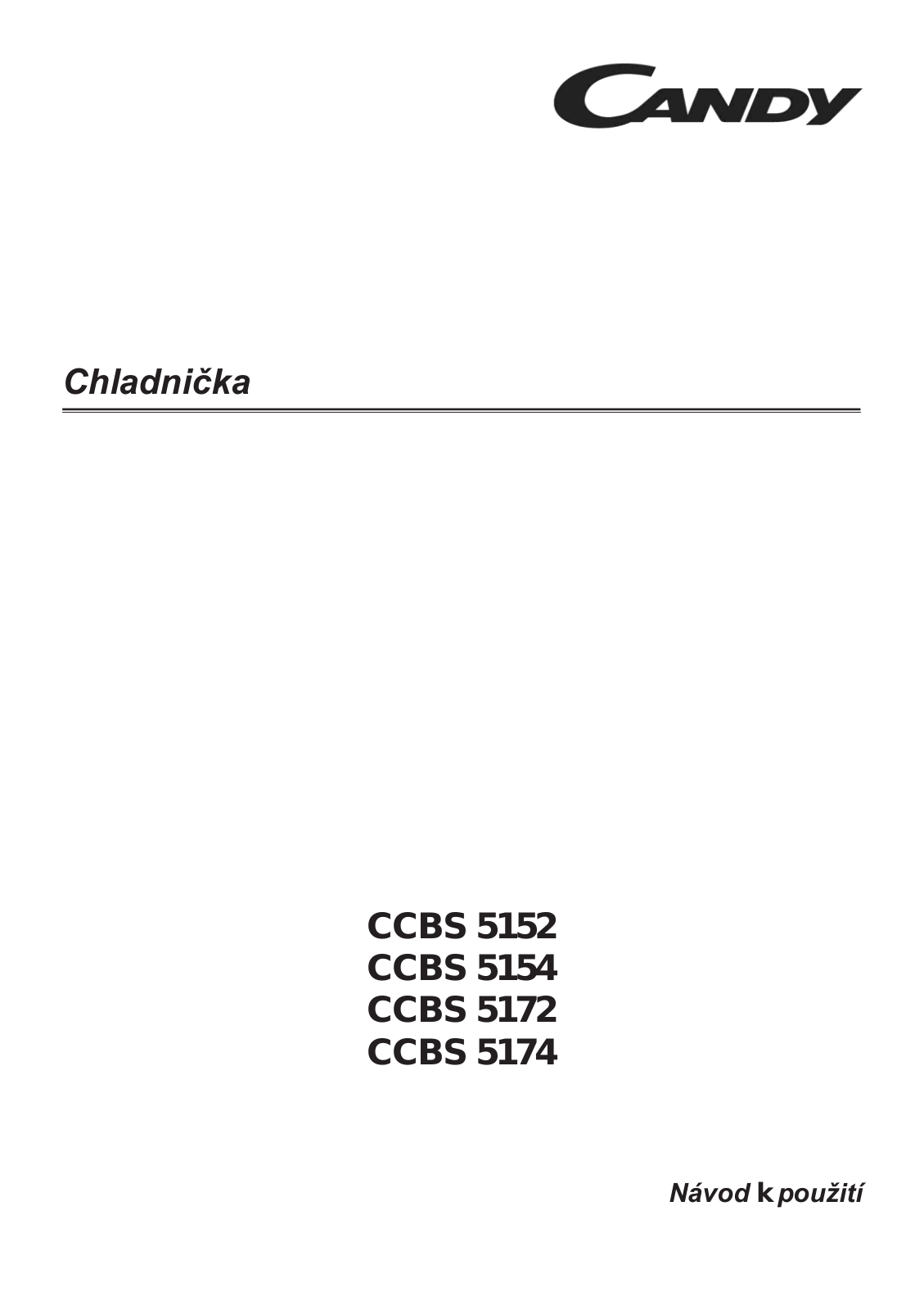 Candy CCBS 5152W, CCBS 5154W User Manual