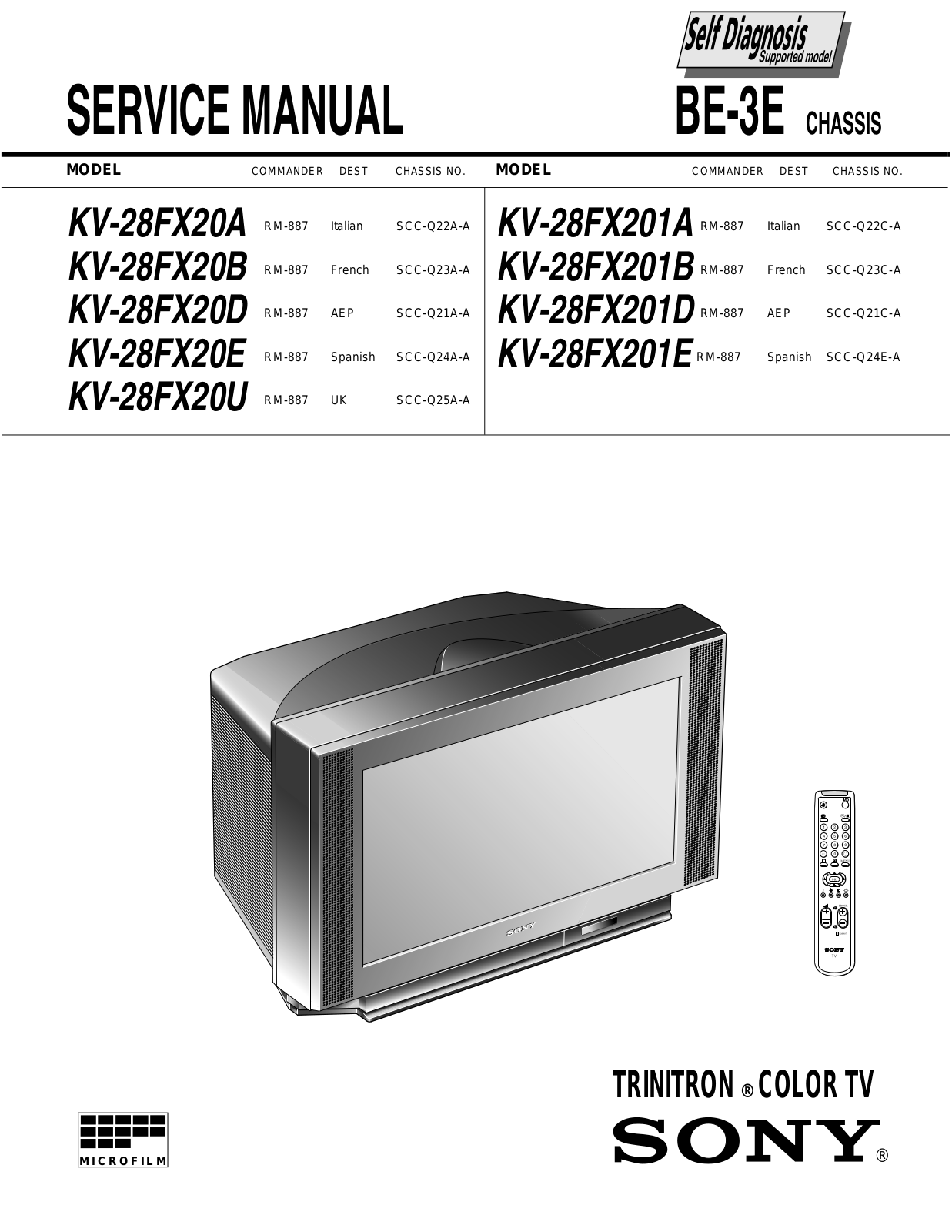 Sony KV-28FX20E Schematic